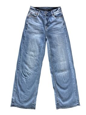 American Eagle Outfitters Light Blue Super High Rise Baggy Wide Leg Size 000
